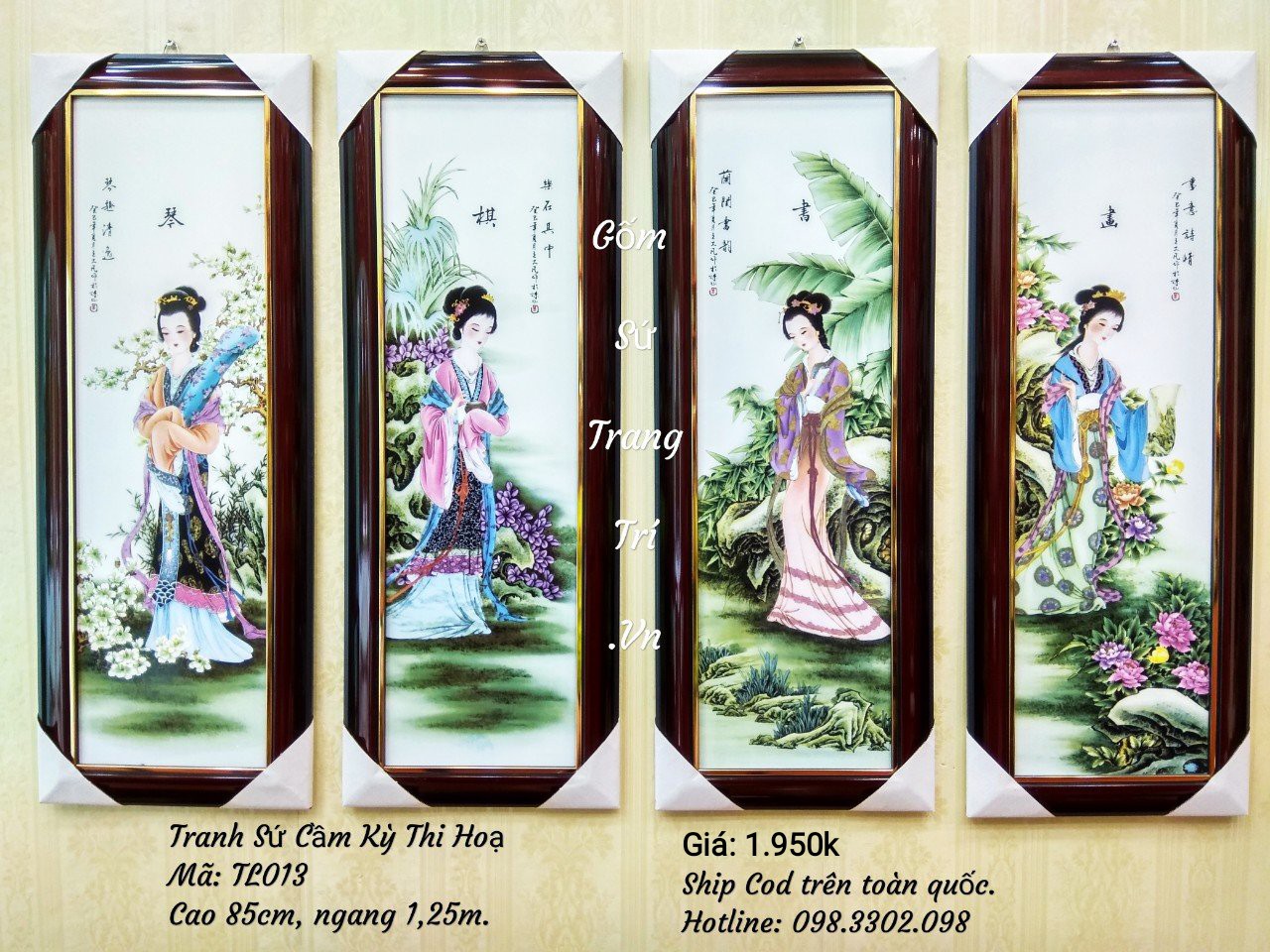 Bộ Tranh Sứ Cầm Kỳ Thi Họa